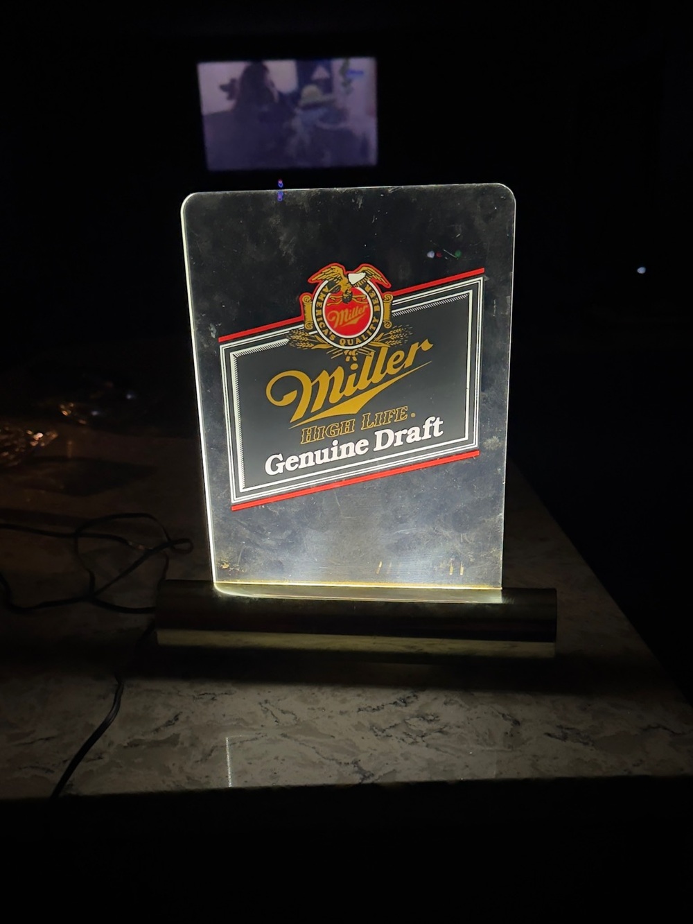 Genuine Draft Light-Up Acrylic Sign - Clear with Red, Gold, Black lights work